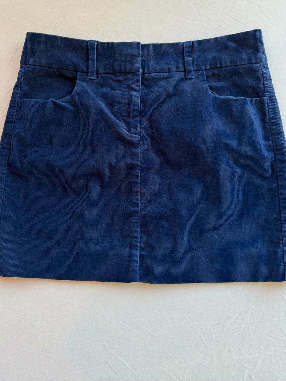 J. Crew Navy Corduroy 99% Cotton Skirt Size 4 Y2K summer fall comfort Academia - Picture 2 of 7